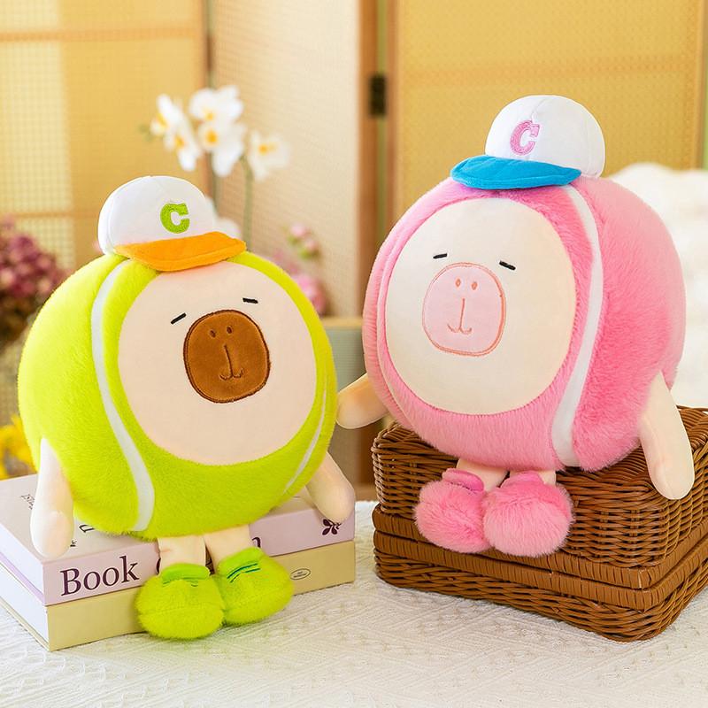 Dress Capybara Tennis Up Cartoon Plush Doll Kids Birthday Gift Decoration Home
