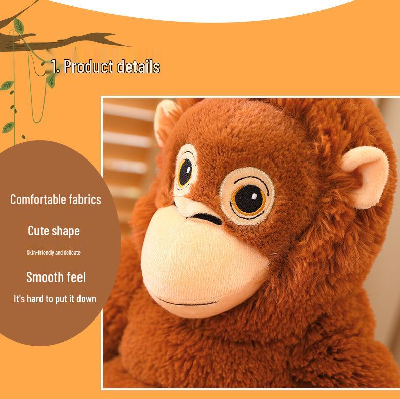 Yunges Kugel Influencer-Style Long-Armed Ape Plush: Realistic Small Monkey Toy