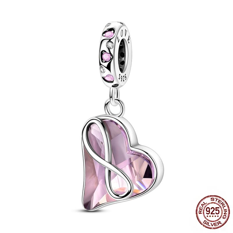 Pink Butterfly Charms Beadscopper Original Heart-Shaped Dog Paw Travel Charm Fit Bracelets Pendant For Women Jewelry Making