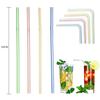 Plastic Straws, 250 Packs of Straws Drinking Plastic Straws Reusable Curly Straws Reusable Straw Multicolor Striped