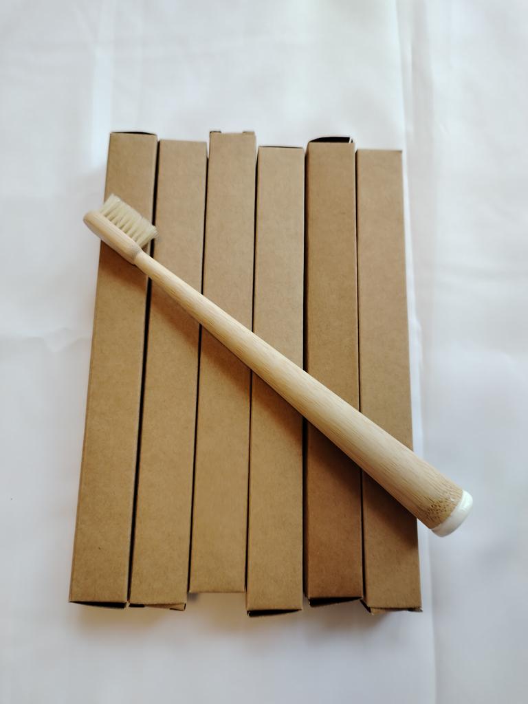 6 Pack Boar Bristle & Bamboo Toothbrush 100% Fully Biodegradable Plastic & Nylon Free Natural Tooth Brushes Oral Care Tool