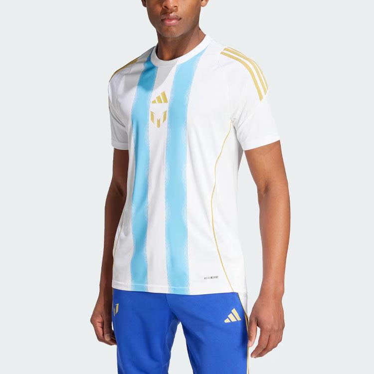 Adidas Pitch 2 Street Messi Training Jersey White/Semi Blue Burst Men Streetwear IS6466