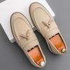 New Fashion Tassel Suede Leather Men Shoes Slip On Loafers Round Toe Dress Office Daily Commute Business Party Shoe for Man