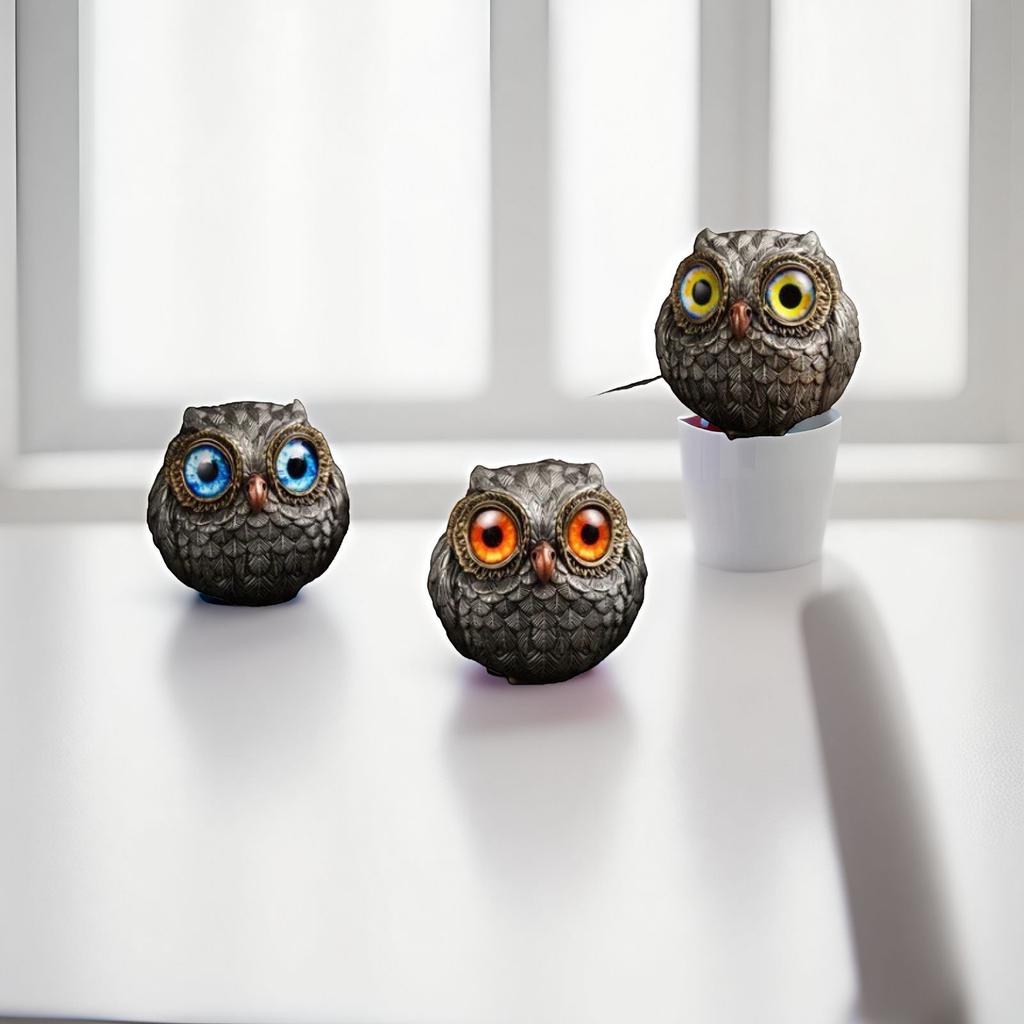 Owl Resin Crafts Home Courtyard Garden Decoration Cute Handmade Desktop Ornament Decoration of Garden Figurines