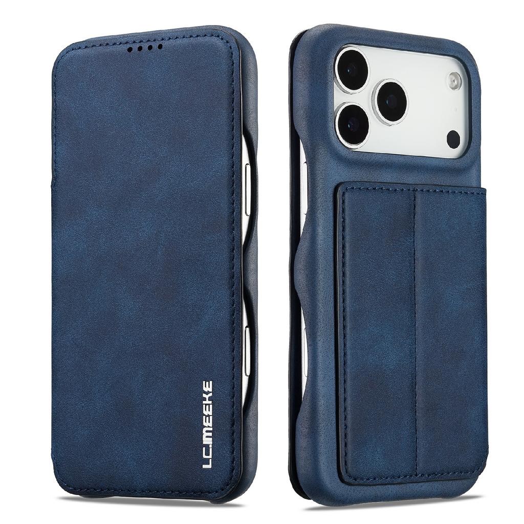 LC.IMEEKE For iPhone 17 Pro Case Card Holder Stand Leather Phone Cover