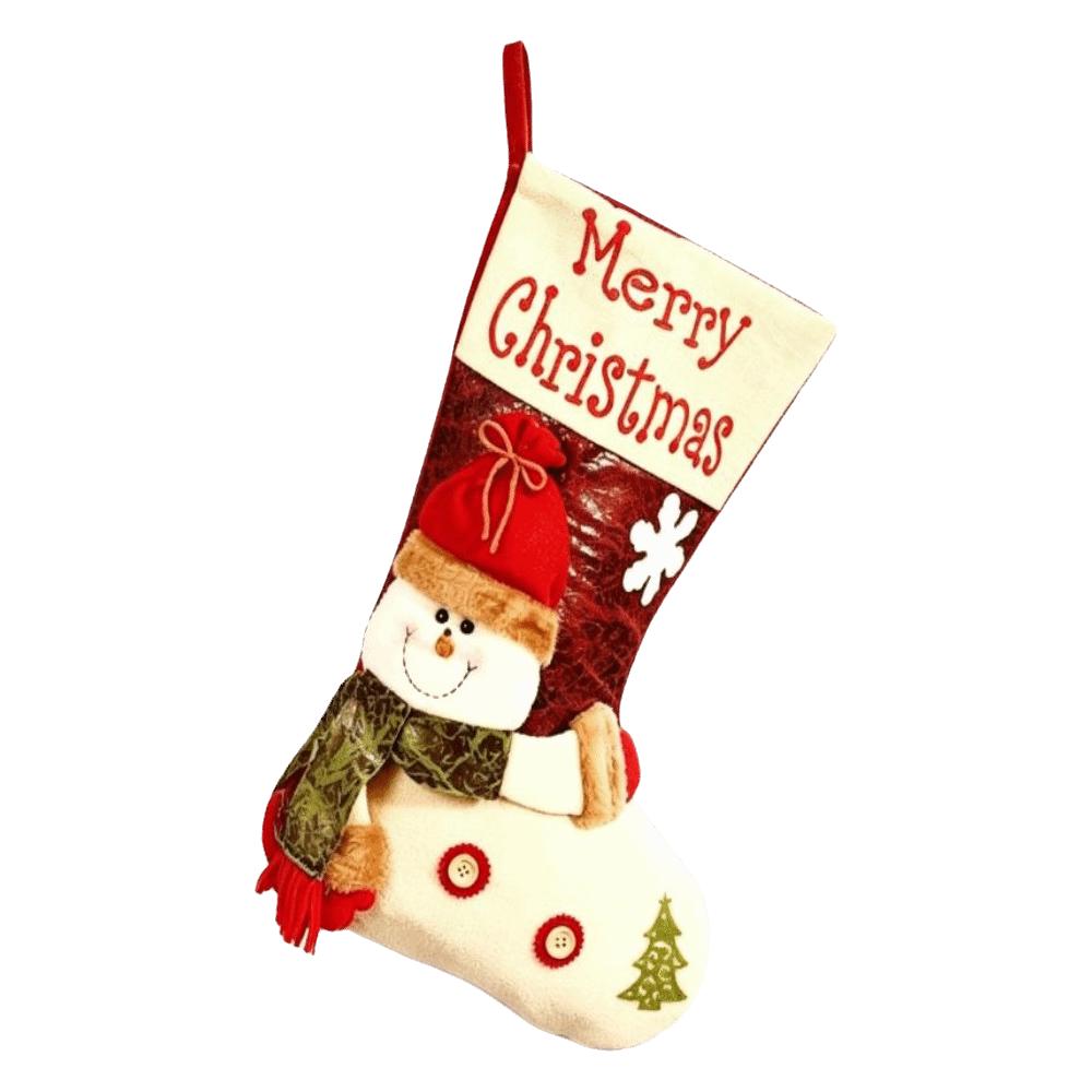 Large Capacity Christmas Stockings Elk Snowman Santa Gift Pocket Santa Claus Cartoon Plush Xmas Tree Hanging Decoration Doorway
