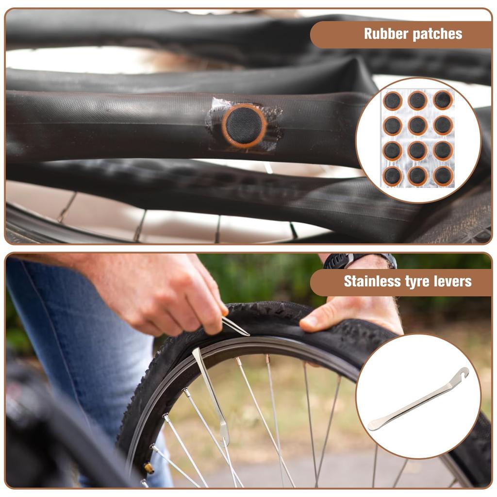 103 Pcs Puncture Repair Kit, Puncher Repair Kit Bicycle, Bicycle Inner Tube Patch Kit,
