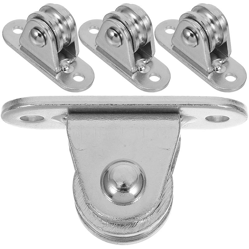 4Pcs/Set Steel DIY Silent Pulley High-quality Lifting Pulley Sturdy Fixed Load-bearing Capacity Small-sized