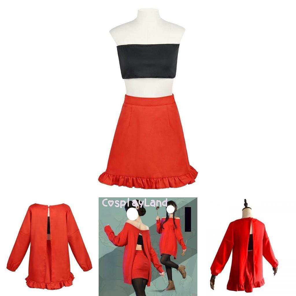 Spy×family Yor Forger Cosplay Costume Dress Set For Halloween Party