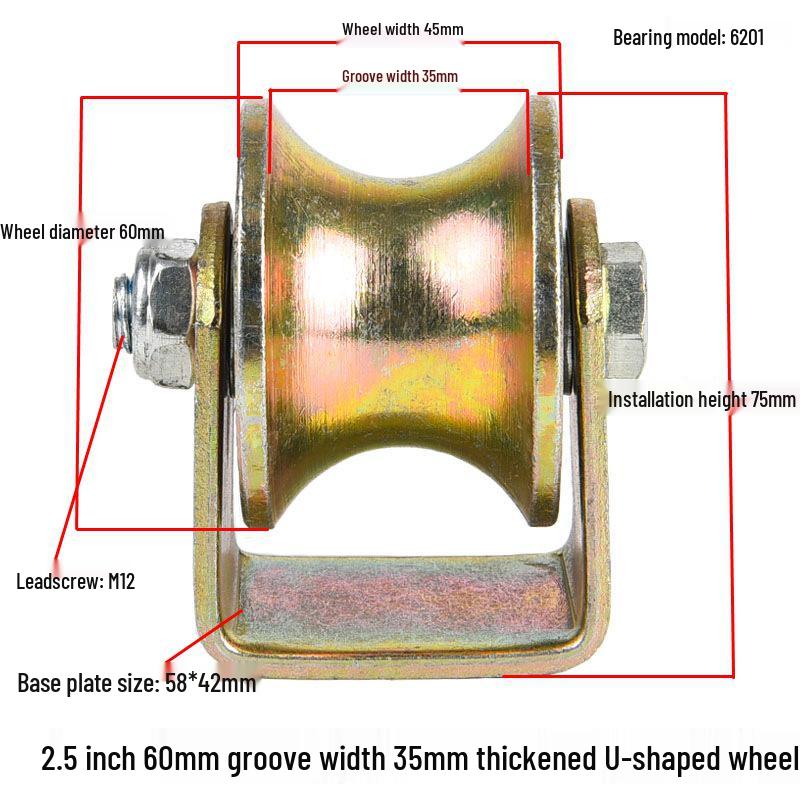 V, U, and H-Type Track Pulleys: Sliding Door V-Groove Wheels with Bracket