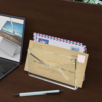 Acryl-Posthalter, transparenter Aktenbrief-Organizer, glatte Kante, gratfrei, leicht, Arbeitsplatte, vertikaler Briefumschlag-Posthalter