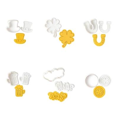 Lucky Shamrock Shape Cookie Cutters Plastic Cookie Stamps For Patricks Day Themed Treats Irish Holiday Baking Supplies