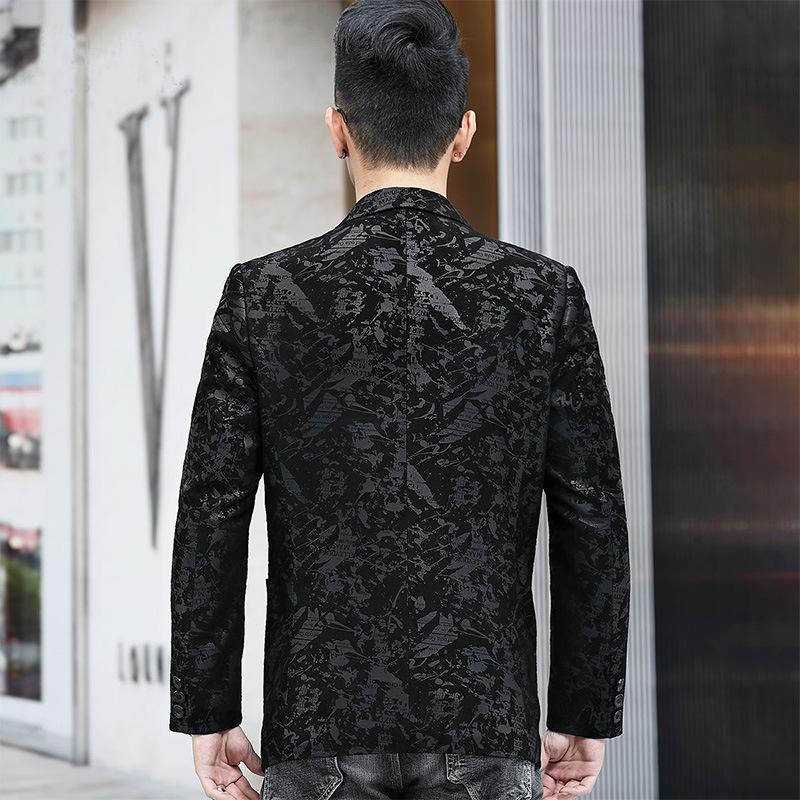 New Genuine Leather Coat Men's Suit Slim Fit Suit Sheepskin Printed Coat Spring and Autumn Fur