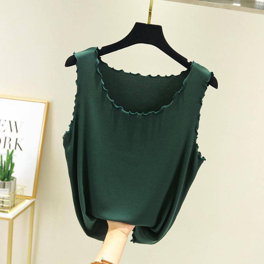 WTEMPO Wave Edge Suspender Vest Women's Summer Modal Bottoming Shirt Thread Sleeveless Slim Fit Inner Top