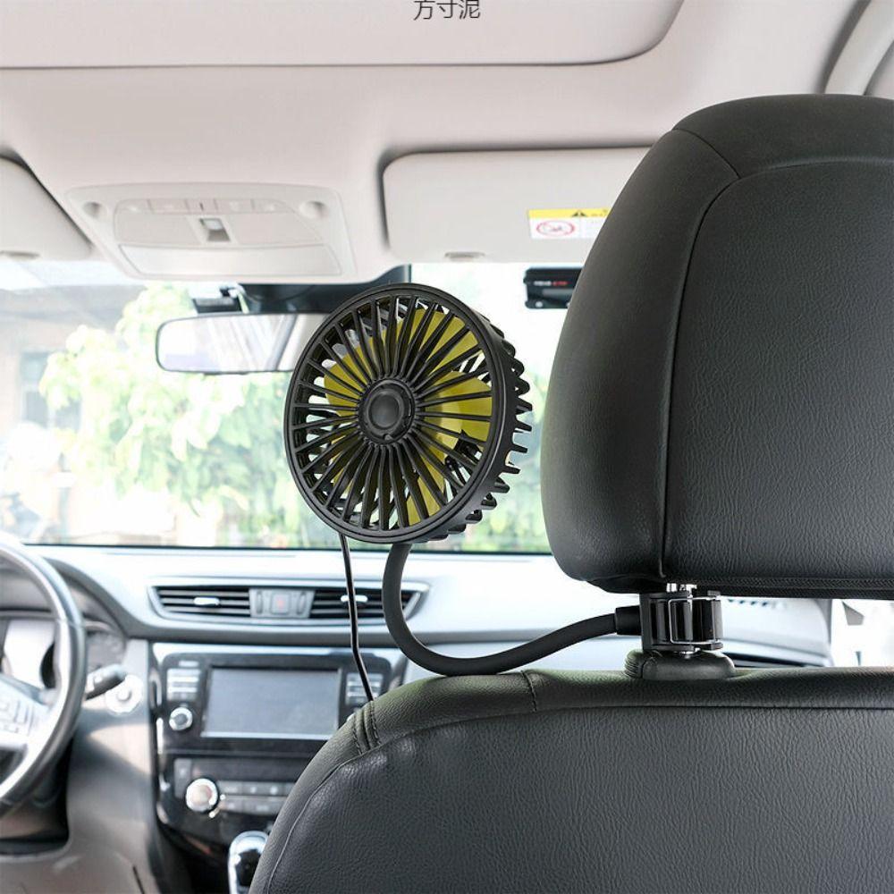 5 Fan Blades Car Back Seat Fan USB 360 Rotation Fan Auto Headrest Cooling Fan  Headrest Ventilation