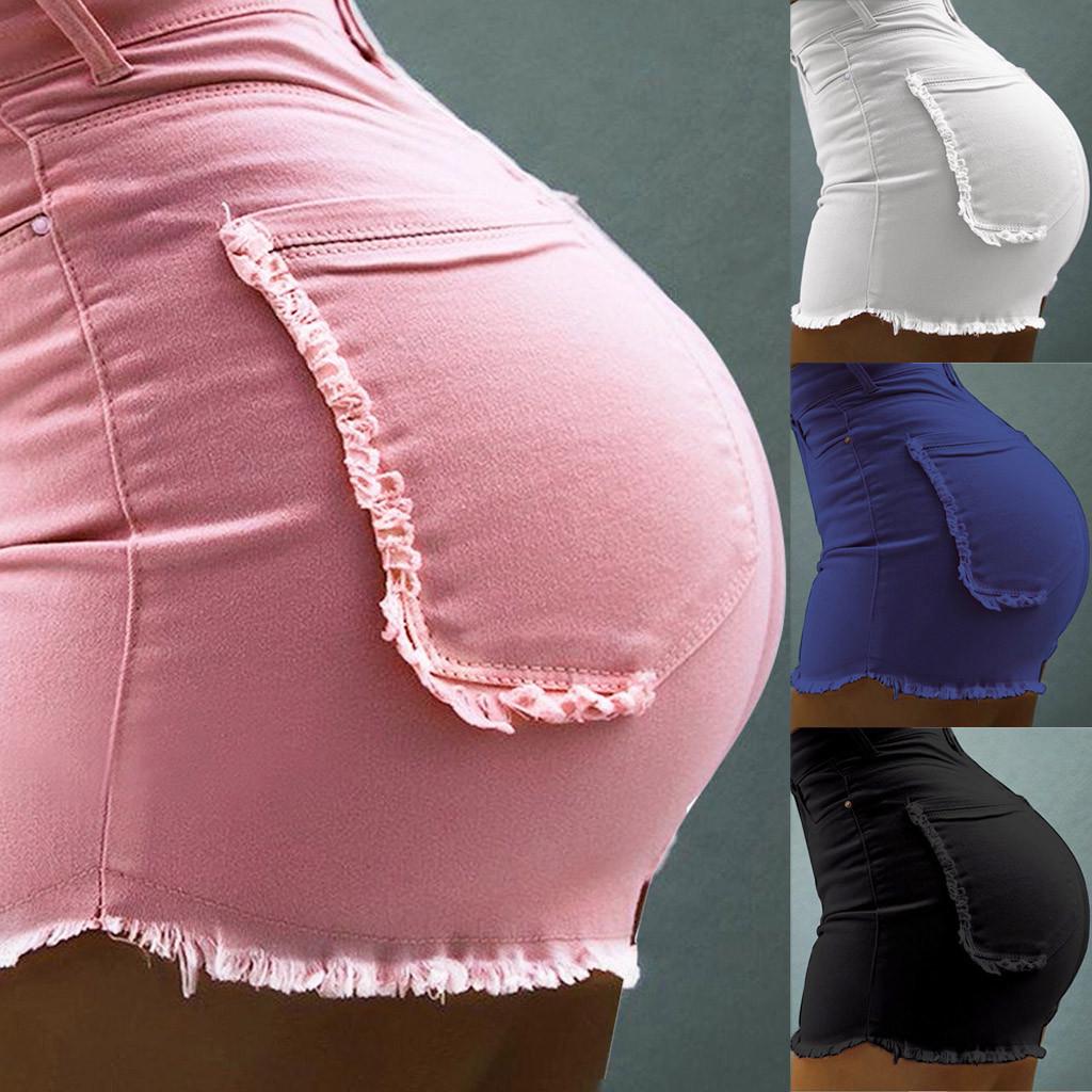 

Женщины Лето Ежедневный Причинный Карман Загрязненный Высокая Талия Slim Fit Короткая Длина Брюки