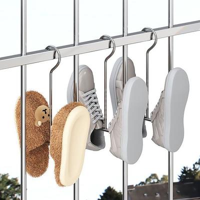 2 Stück Multifunktionaler Edelstahl-Schuhaufhänger Rutschfester Verdickter Schuhhalter Trocknungswerkzeug für Schuhe Schuh-Trockenständer für Balkon