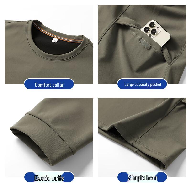 ROMON Men's Slim Fit Anti-Static Crewneck Sweatshirt