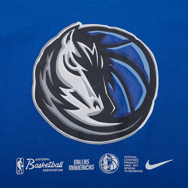 Nike T-Shirt Youth NBA Dallas Mavericks Casual Breathable Sports Crew Neck Short Sleeve Print Kids tops Dodger-Blue 3Z2B7SBNH-MAV