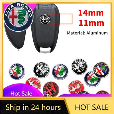 Naklejki Samochodowe Dla Alfa Romeo 11mm 14mm Metalowy Znak Emblemat Na Kluczyk Samochodowy Akcesoria Naklejka Dla Alfa Romeo Giulia Stelvio Giulietta 156 159 1