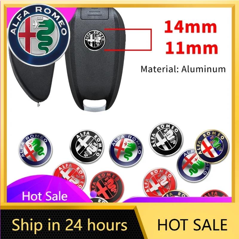 Pegatinas para Coche Para Alfa Romeo 11mm 14mm Emblema Metálico para Llave de Coche Pegatina Accesorios Para Alfa Romeo Giulia Stelvio Giulietta 156 159 1