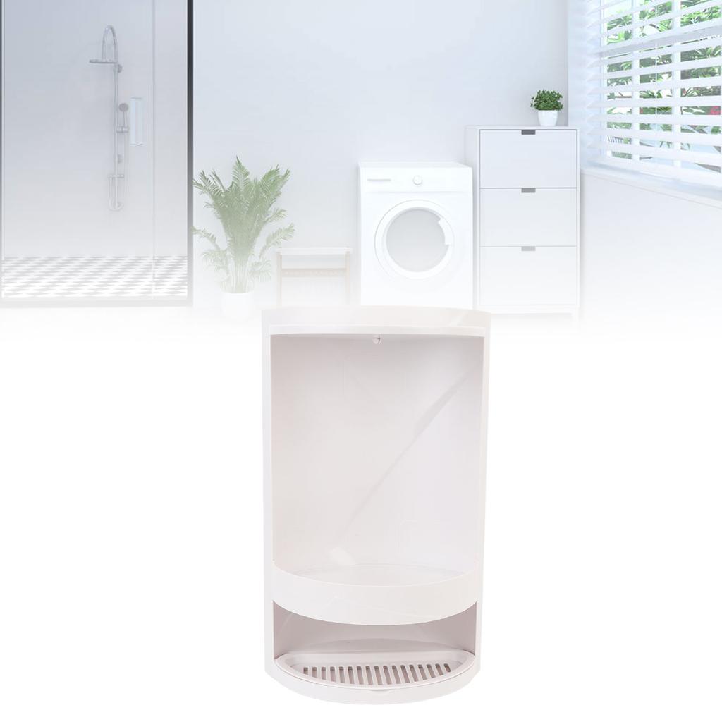 Scaffale Angolare da Bagno in PP a 2 Livelli Rotante a 360 Gradi per Piani del Bagno, Camera da Letto - Contenitore per Cosmetici Skincare