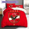 Al Ahly Sporting Club Muster Bettwäsche Heimdekoration Geburtstagsgeschenk (1 Bettbezug + 2 Kissenbezüge, ohne Füllung)