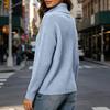 Women's V-Neck Long Sleeve Pullover Sweater for Casual Daily Wear