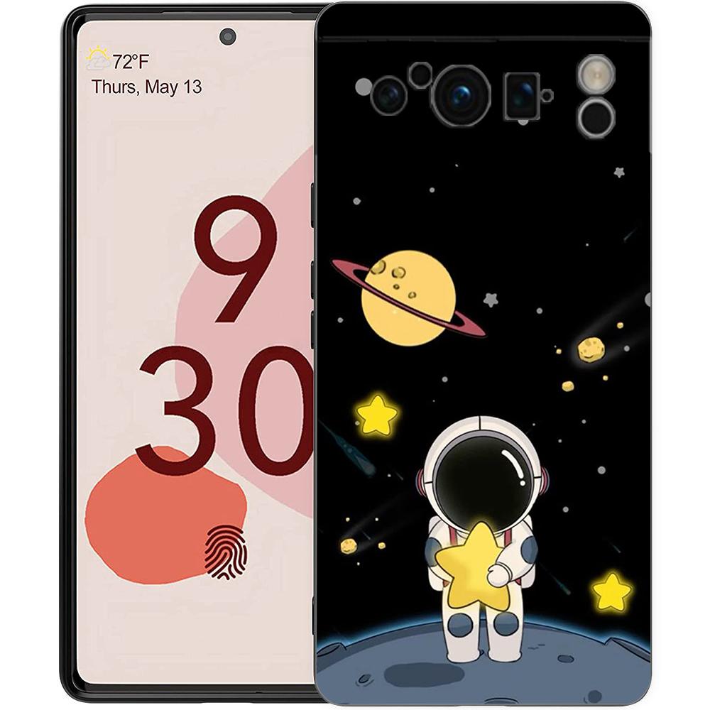 For Google Pixel 10 Pro Phone Case Pixel 9 Pro XL TPU Case Pixel 8 Pro 9A 8A 7A 7 6A 6 Pro Soft Cover Lovely Astronaut