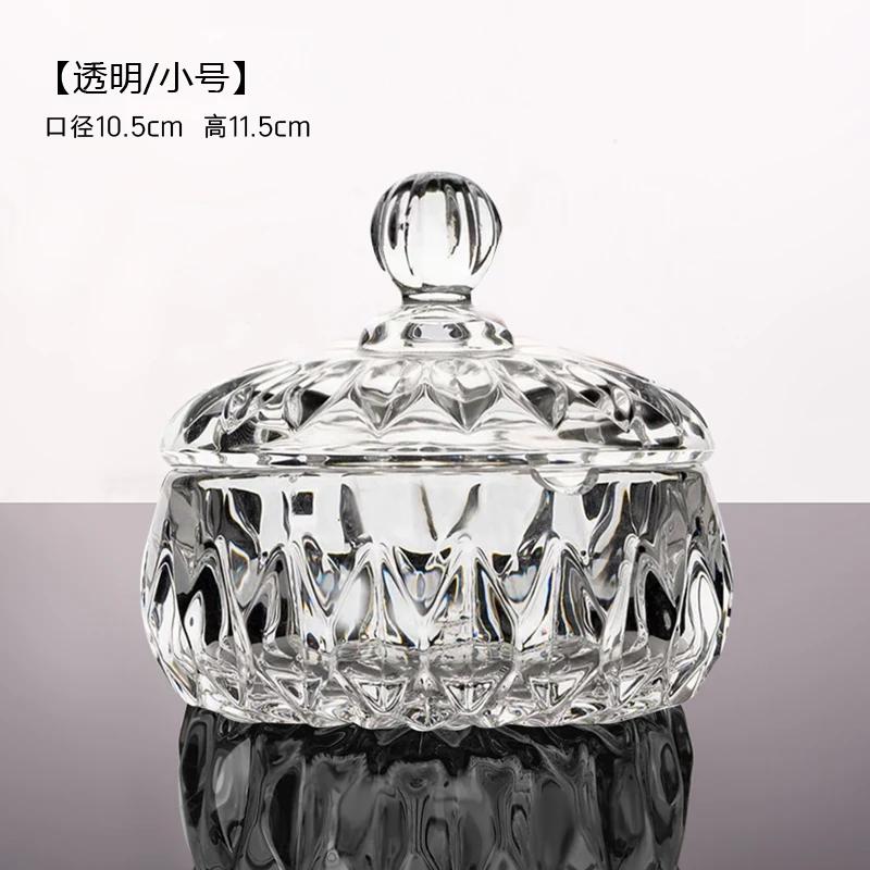 Creative European Style Crystal Glass Candy Jar Household Transparent Sugar Jar Snack Storage Bottels with Lid Storage Jar
