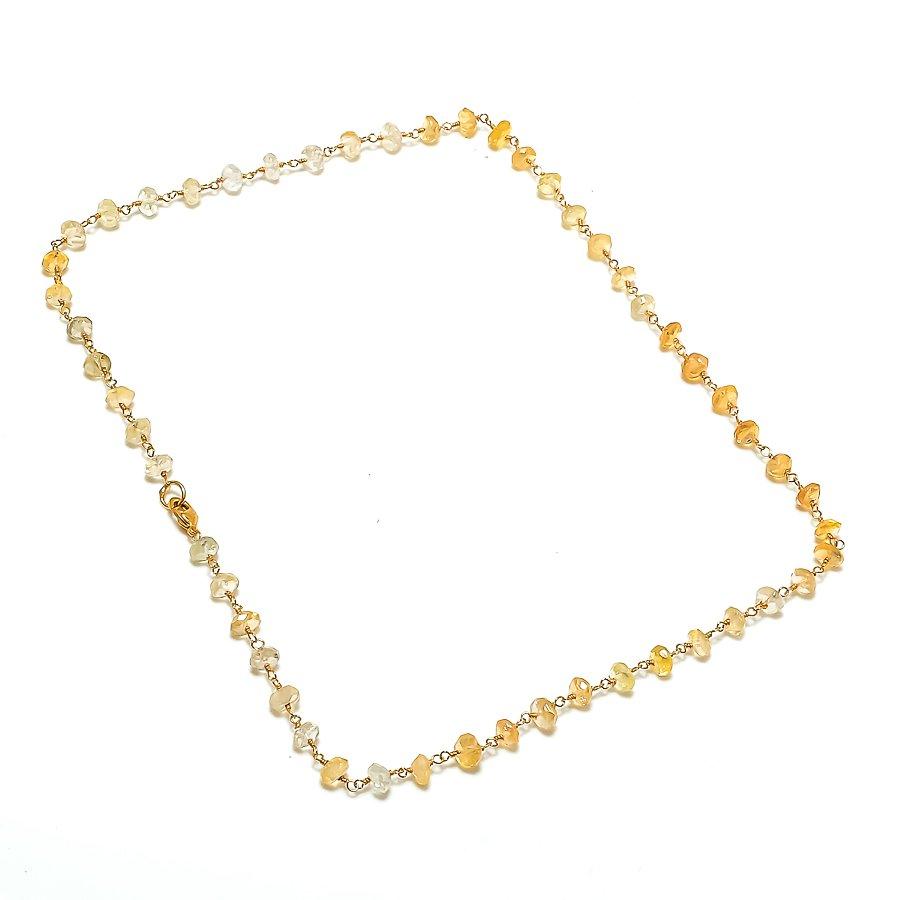 

White Topaz Gemstone Handmade 925 Sterling Silver Jewelry Necklace 20 GK-7501