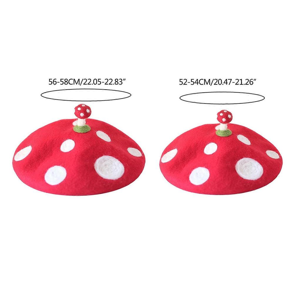 Girls Beret Y2K Girls Cute Painter Hat Mushroom Handmade Hat for Autumn Winter Beanie Hat for Daily Wear