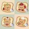 Cute Bear Toast Mouse Pad - Small, Irregular Cartoon for Portable Office Desk