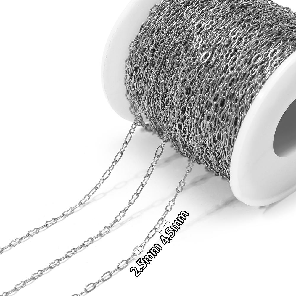 2 Meters Stainless Steel 2mm Width O Link Rolo Cable Chains for DIY Jewelry Making Bracelets Supplies Necklace Earrings Findings
