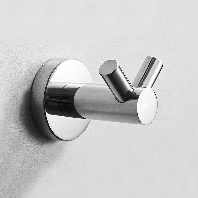 Black 304 Stainless Steel No-Drill Coat & Hat Hook for Bathroom or Entrance