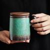 Cangshan Tea Cup with Tea-Water Separation, Office Water Cup, Ceramic Kiln-Fired Kung Fu Tea Cup with Filter and Lid, Suitable for Gift-Giving