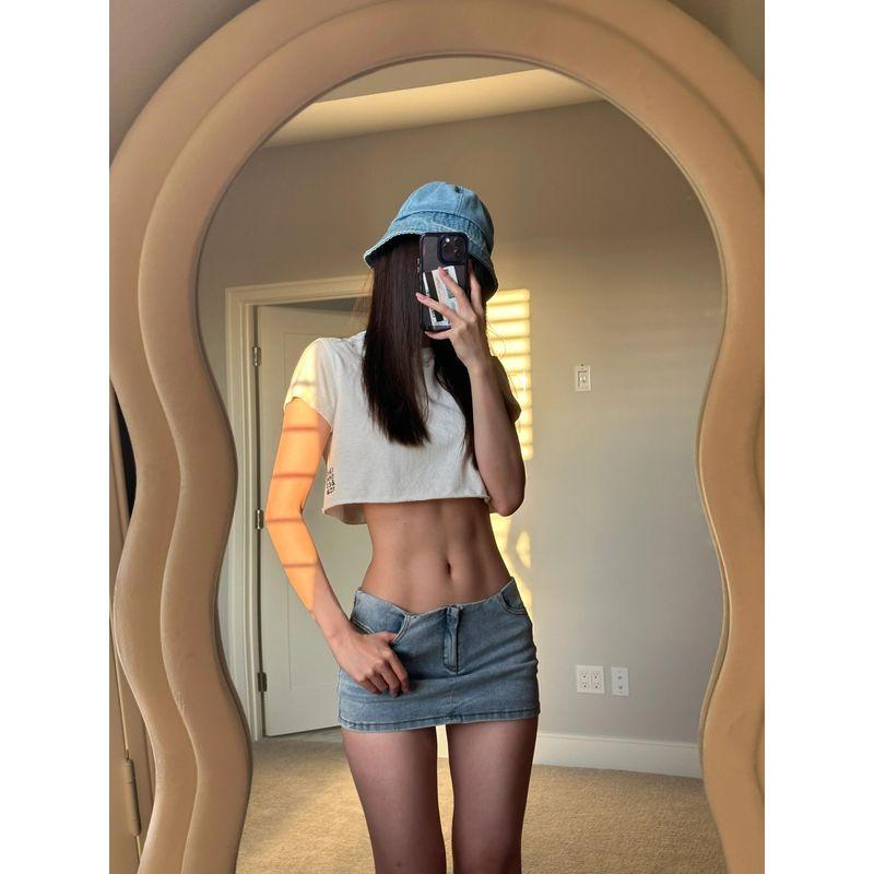 

Сексуальная джинсовая мини-юбка А-силуэта с низкой посадкой для женщин, летняя, прилегающая Blue [Quality Edition]] S