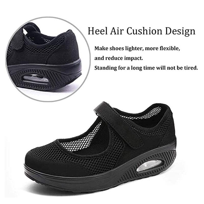 Women's Nurse Shoes Non-Slip Adjustable Breathable Walking Shoes  Casual Orthotic Lightweight Shoes