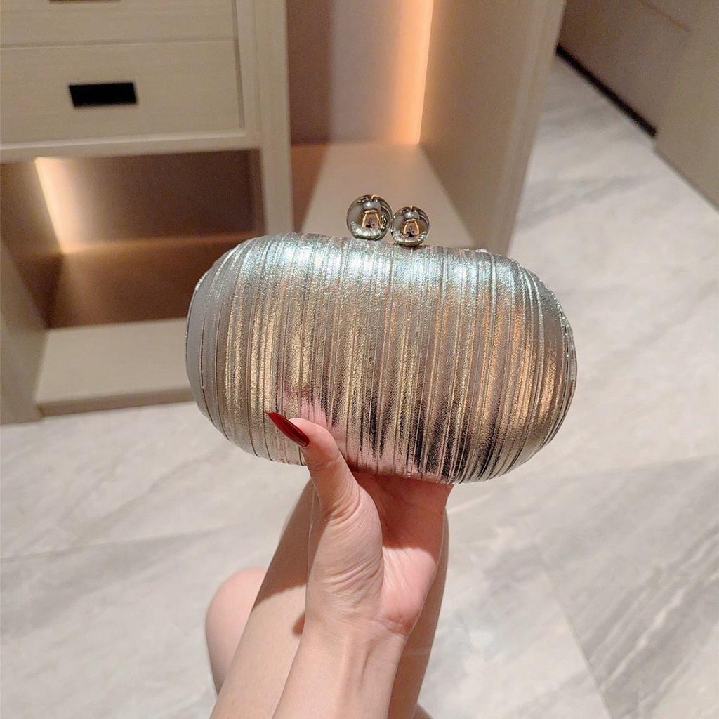 popular pleated dinner  high-end dinner bag party banquet polyester dinner bag dress bag