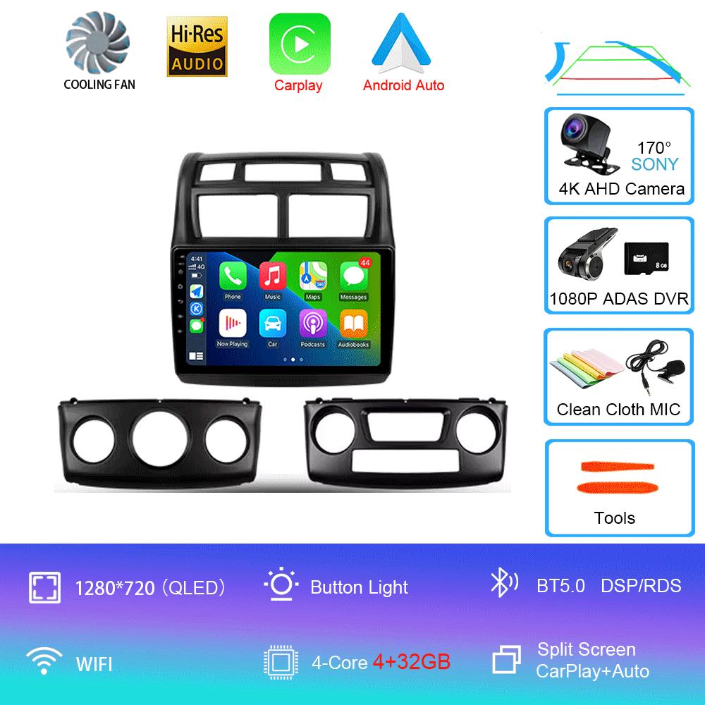 Car Radio Android 14 For Kia Sportage 2 2004 2005 2006 2007-2010 Navigation GPS Multimedia Video Player Stereo Wireless Carplay