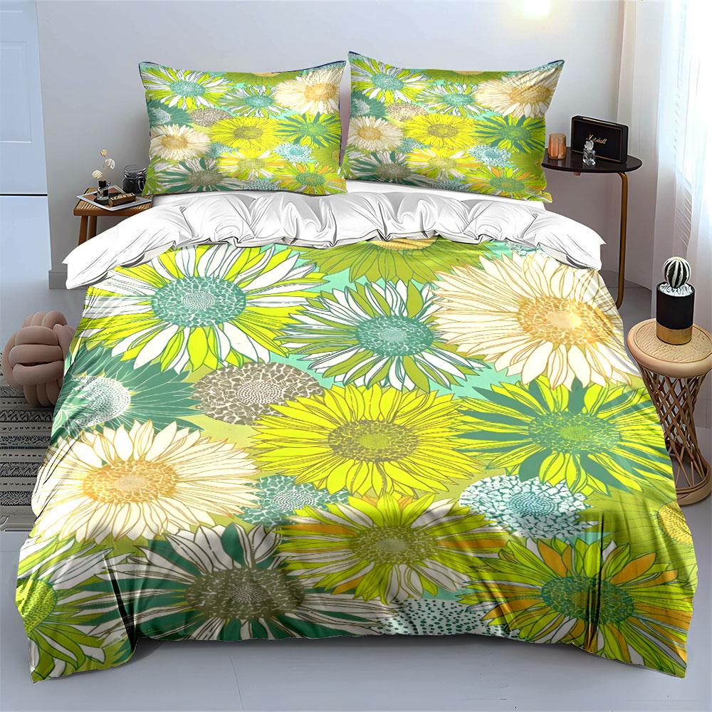 "Vivid sunflower harmony." Bedding sets Duvet covers Pillowcases(1* Duvet Cover 2* Pillowcases without duvet insert)