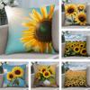 Sunflower Fashion Cushion Cover Plush Fabric Soft DoubleSided Printed Sofa Warm Winter Home Child Gift Pillow Case