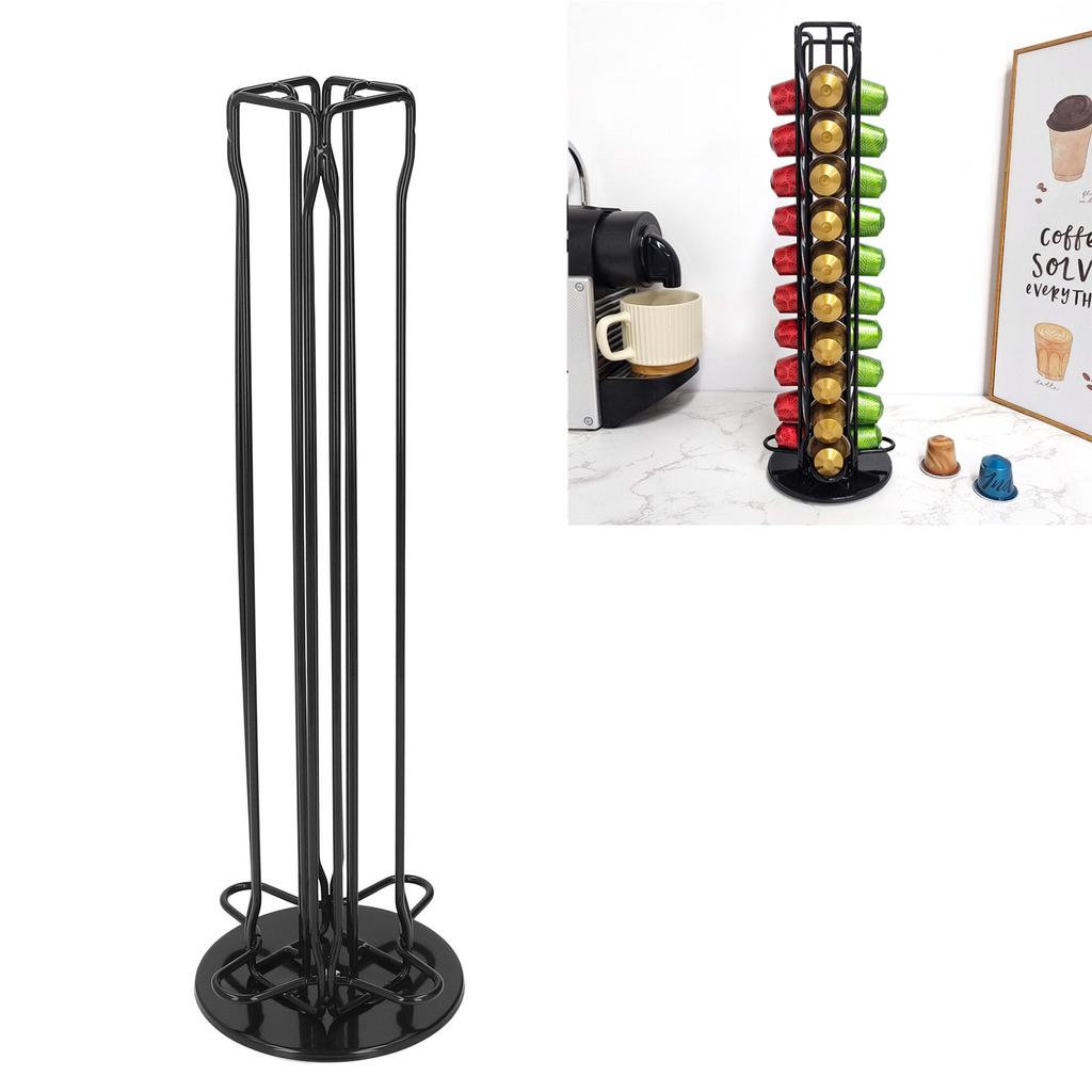 40 Capsule Coffee Pod Holder 360 Degree Rotating Carousel Storage   Dispenser for   Capsule