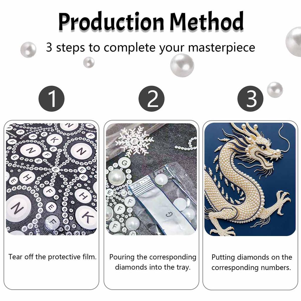 DIY Pearl Diamond Art Painting Kits for Adult and Beginners,Majestic Dragon Sparkling Painting Craft Home Wall Decor Handmade Gift