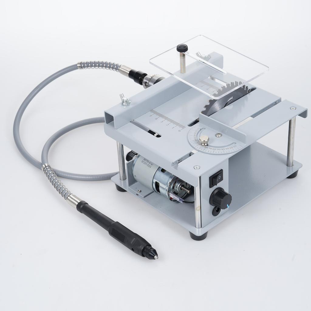 150W Mini Table Saw Desktop Electric Woodworking Metal Cutter AdjustableSpeed Angle Adjustment
