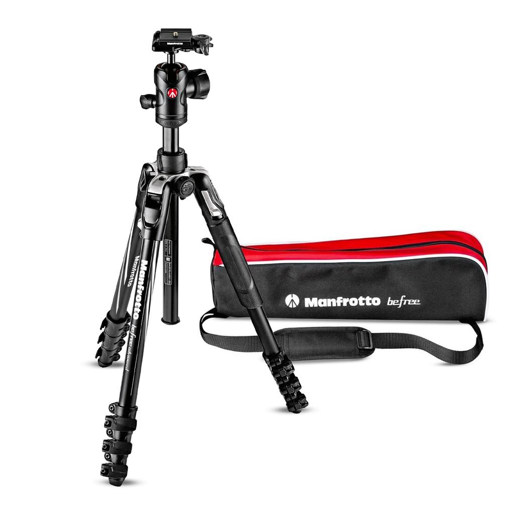 Vitec Manfrotto Befree Advanced Aluminum Black L Tripod Kit 8kg Load 151cm Full 40cm Folded Head 4-Section MKBFRLA4BK-BH, Capacity, Height, Length,