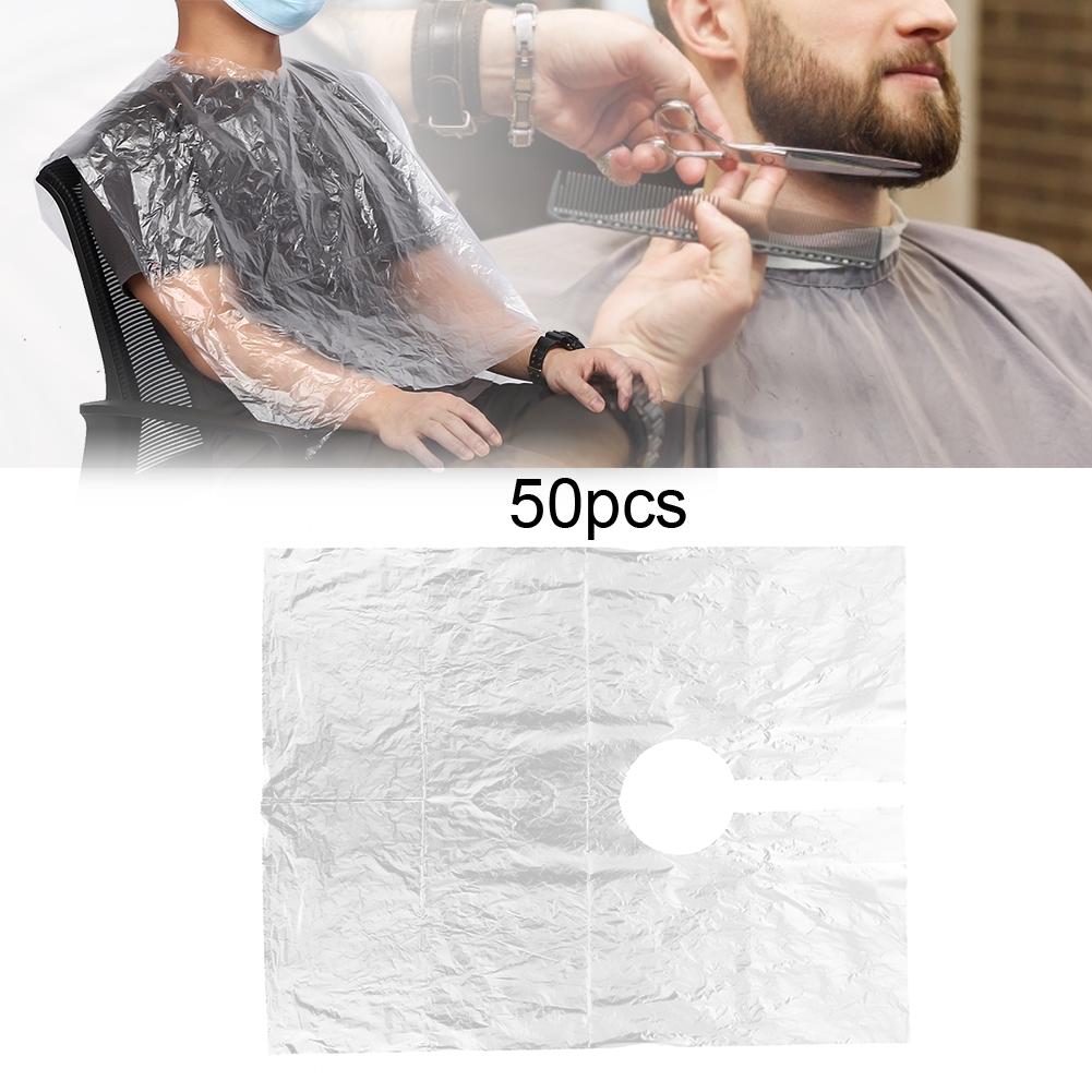 50pcs Disposable Waterproof Hair Cutting Dyeing Cape Hairdressing Gown Apron 64 x 82cm
