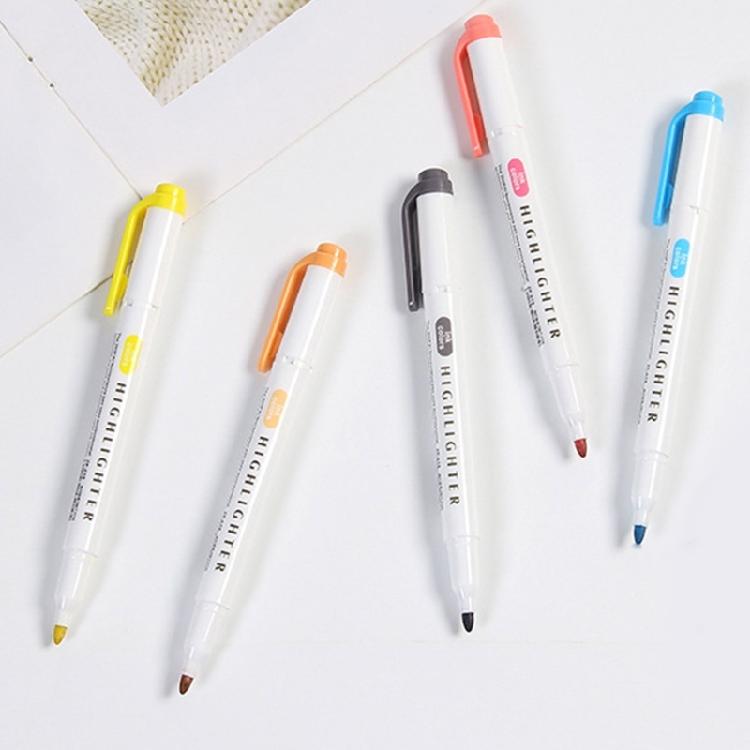 Double Headed Fluorescent Highlighter Pen 10/15Color Highlighters Marker for Planner Journal Scrapbooking Color Coding