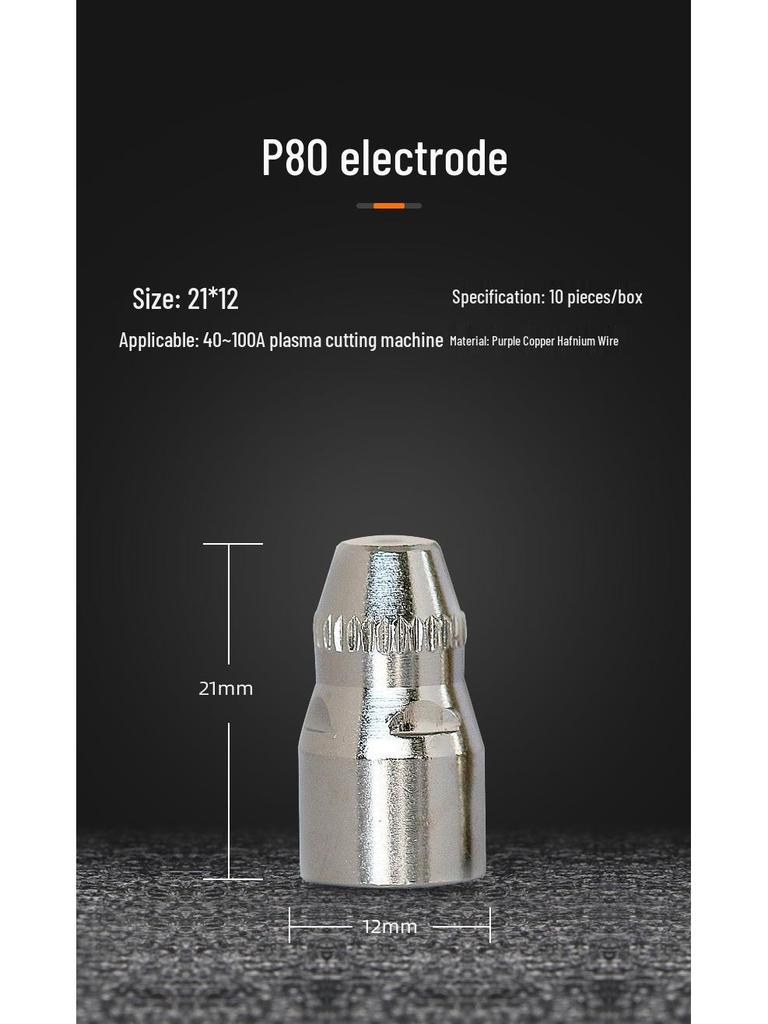 Jasic P80 Plasmaschneider Düse Elektrode mit LGK100/120 Brennerhaube und Zubehör