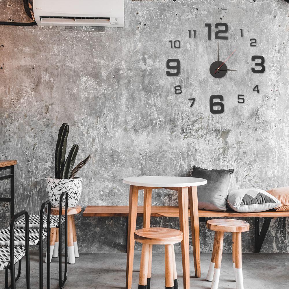 Silent Luminous Stickers 3D Digital Clock Wall Decor Wall Clock